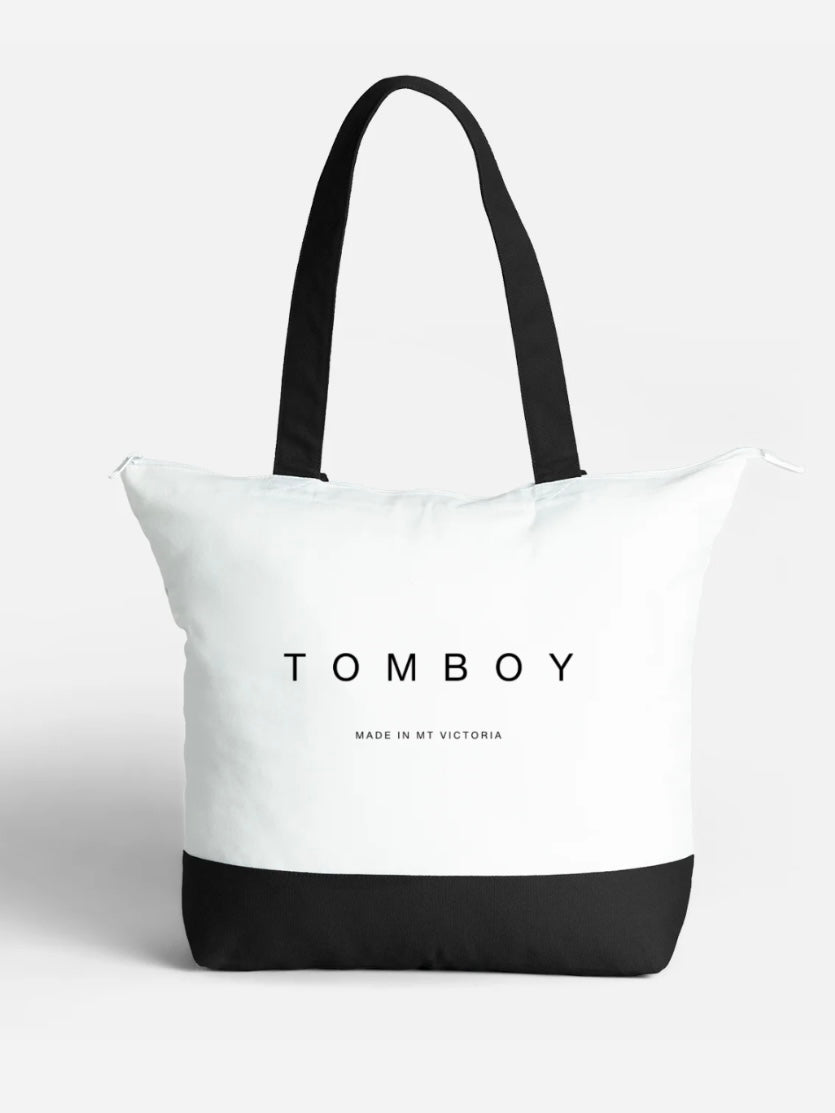 White Zip Tote
